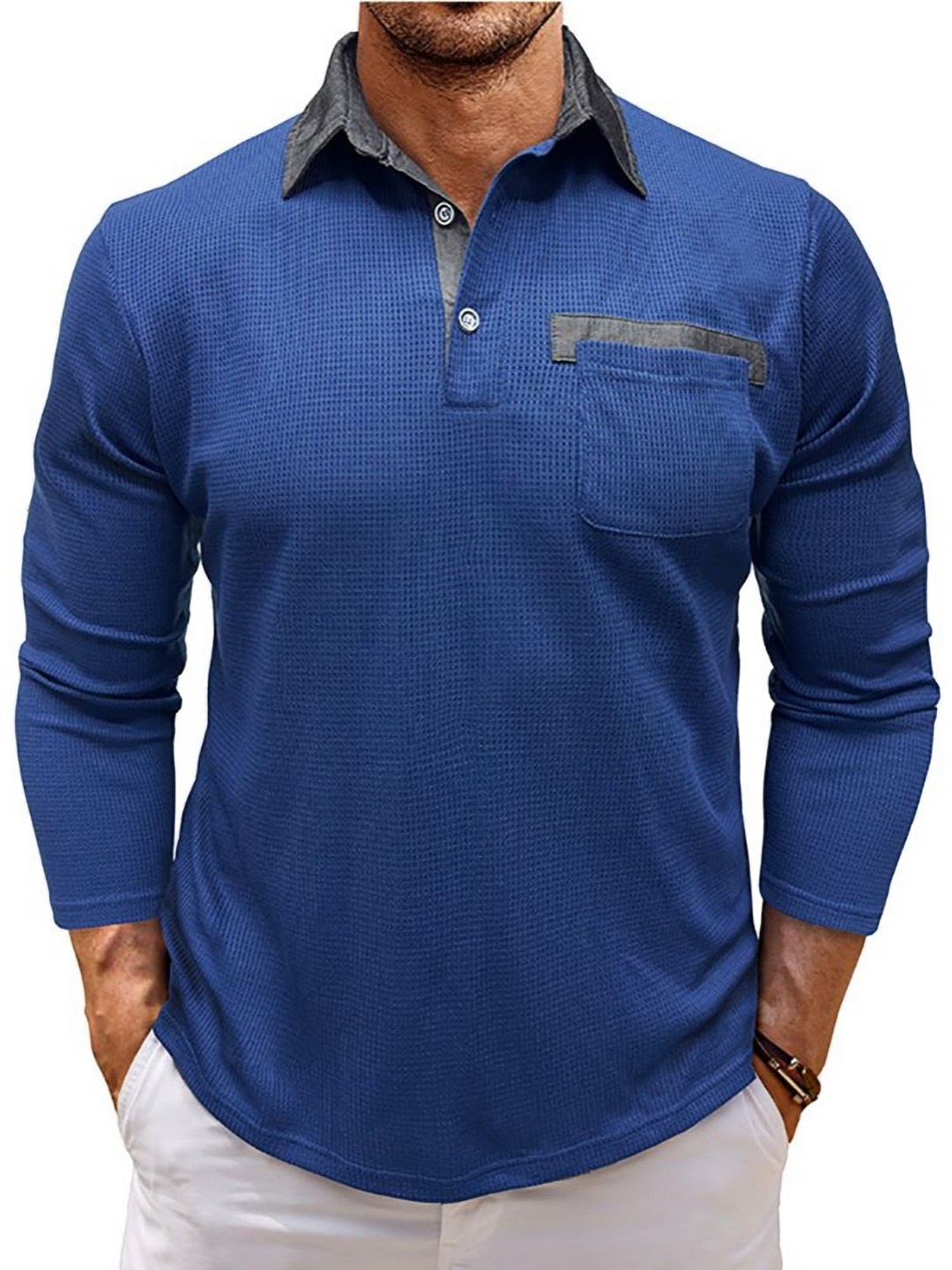 

StyleCast x Revolte Men Polo Collar T-shirt, Blue