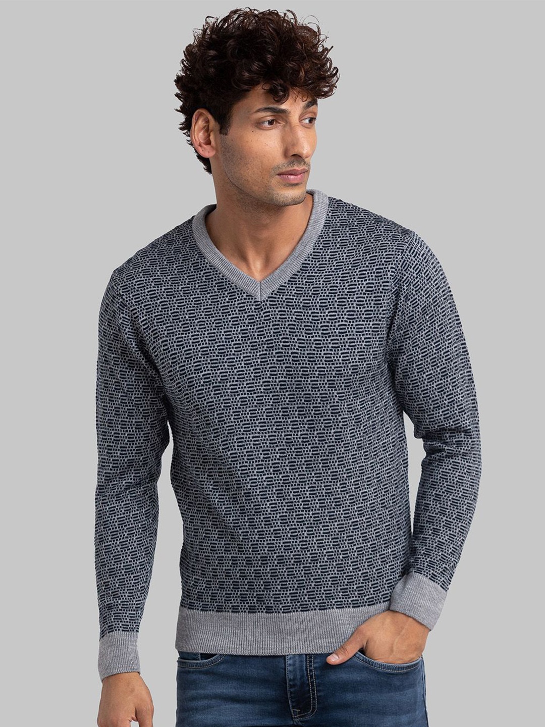 

Parx Men Printed Pullover, Blue