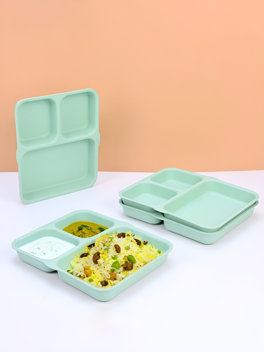 

eha Green 4 Pieces Dishwasher Safe Plates