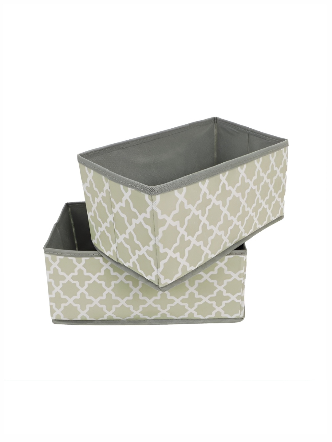 

HOKIPO Grey & White 2 Pieces Printed Regular Multi-Utility Foldable Organisers