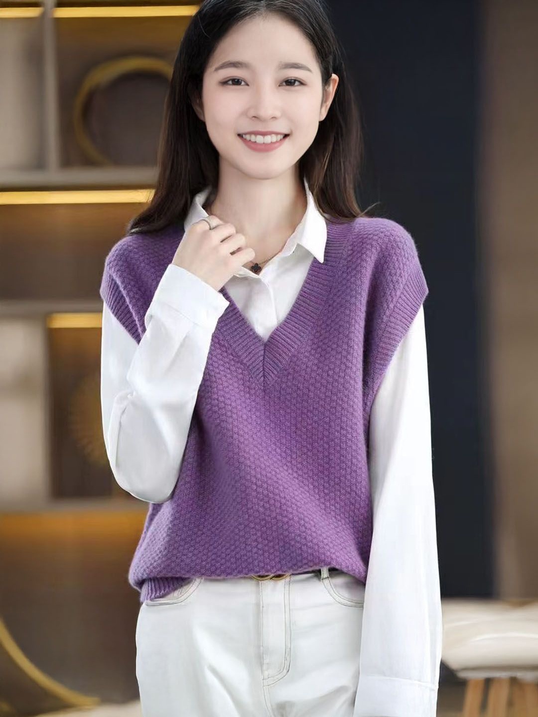 

StyleCast Women Sweater Vest, Purple