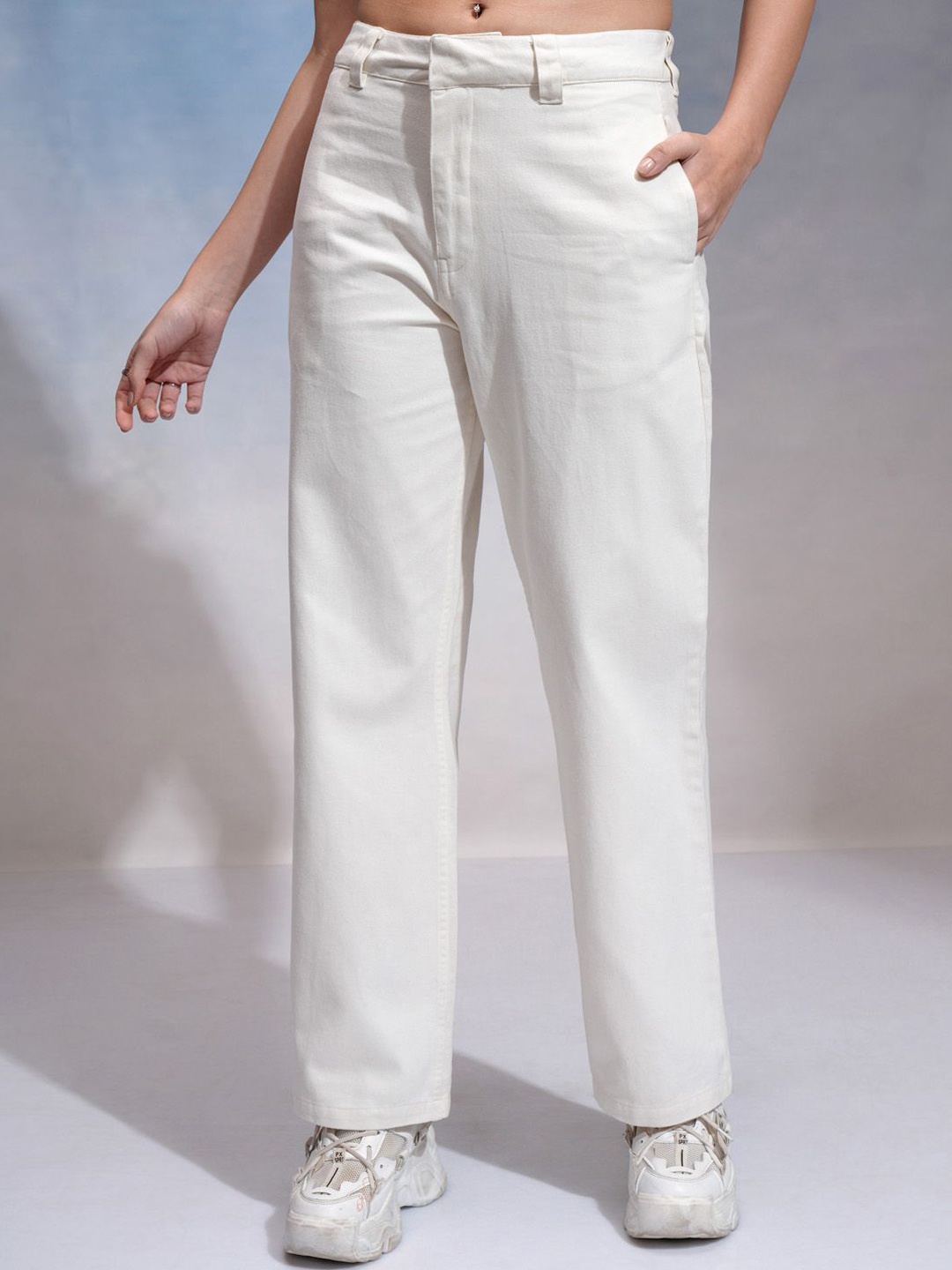 

Basics By Tokyo Talkies Women Flared Trousers, Off white