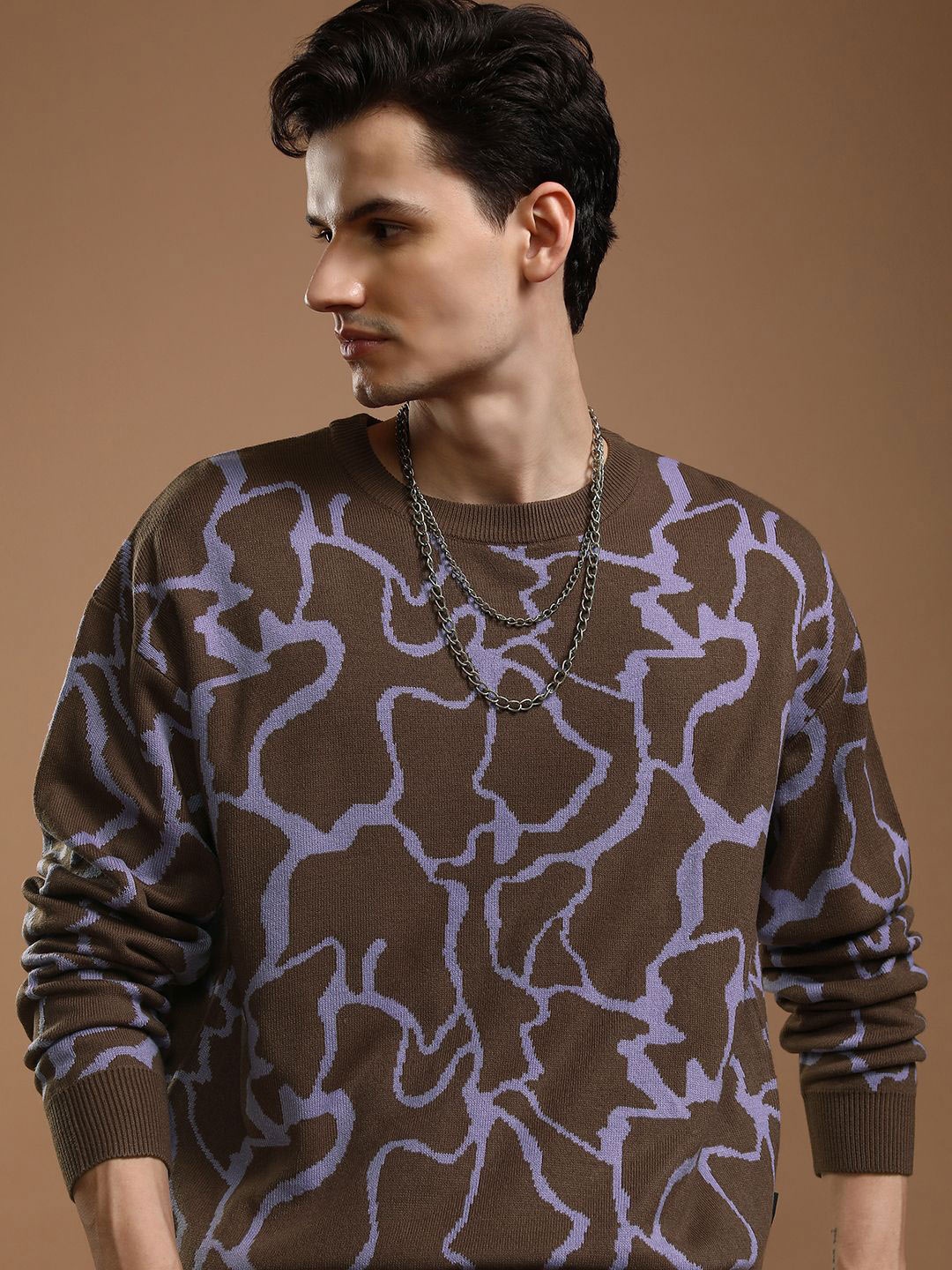 

HIGHLANDER Men Pullover with Embellished Detail, Purple
