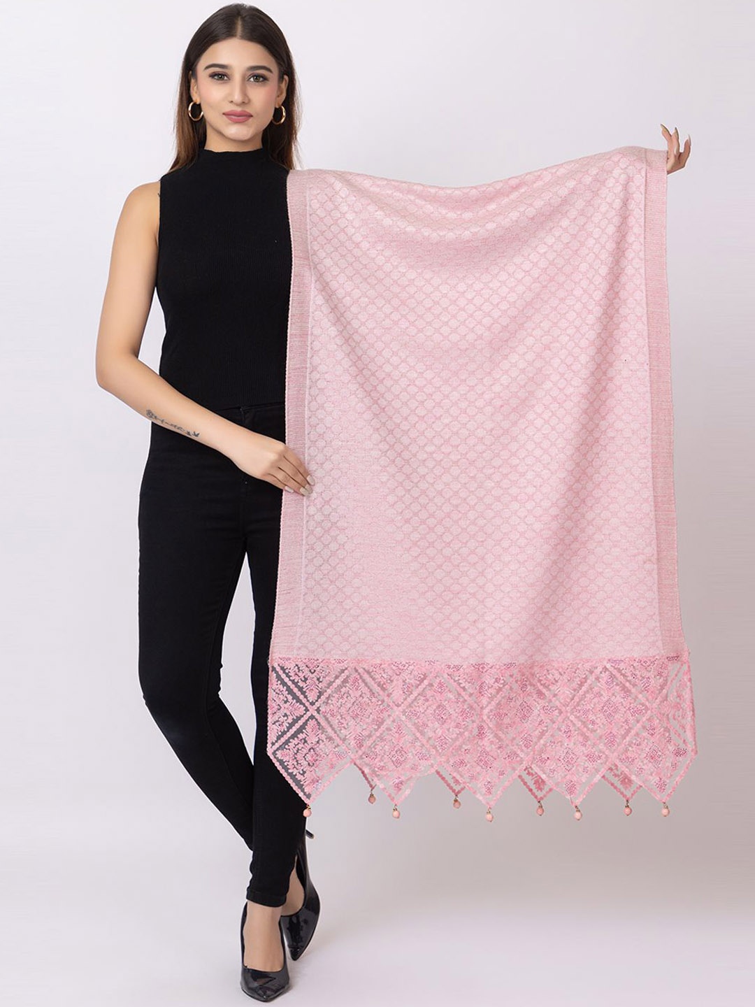 

PASHGIRI Women Embroidered Shawl, Pink