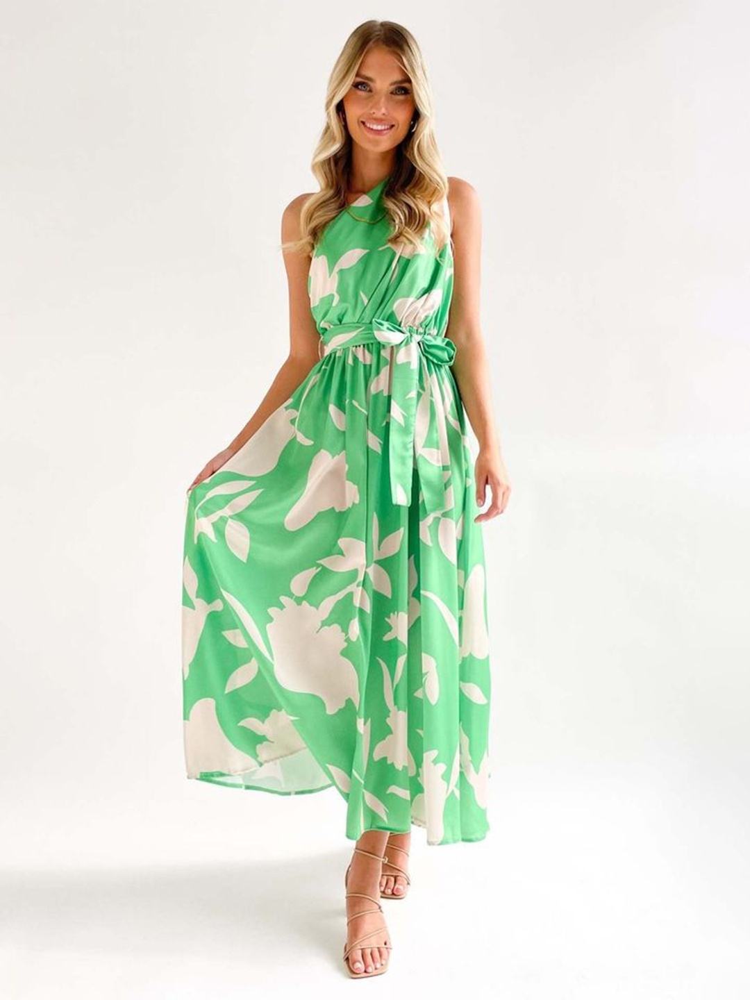 

LULU & SKY Floral Print Maxi Dress, Green