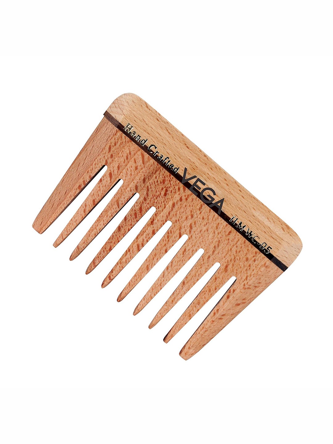 

VEGA Handmade Wide Tooth Wooden Hair Comb - HMWC-05, Brown