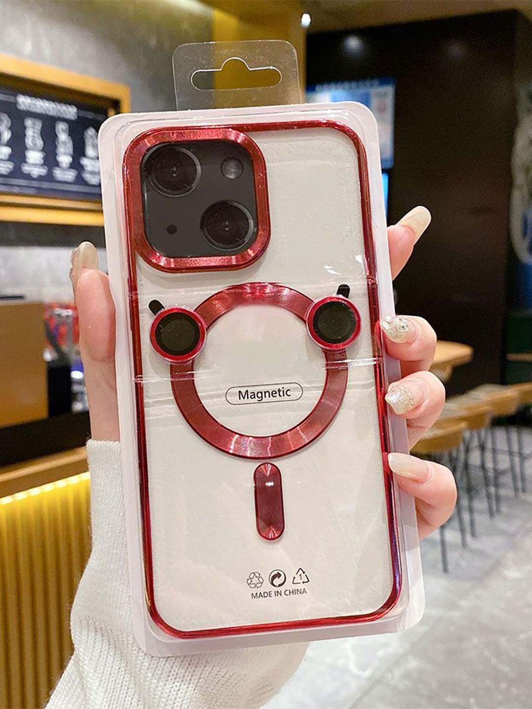 

Luxury Kase Solid Printed iPhone 15 Back Case, Red