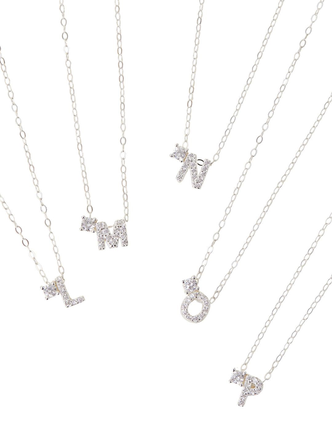 

Accessorize Women 925 Sterling Silver Hallmark Initial Pendant Necklace