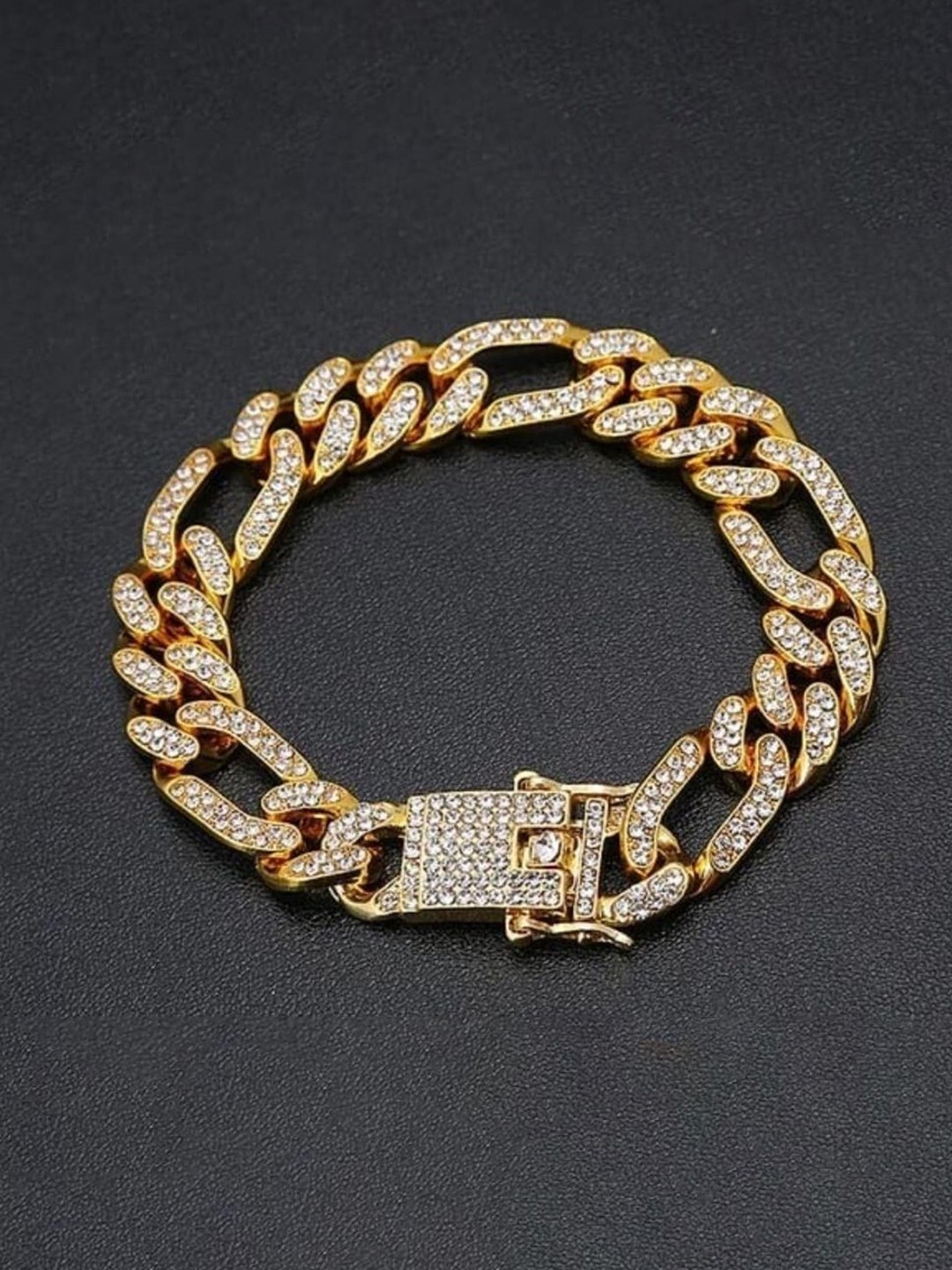 

V FASHION JEWELLERY Gold-Plated Stainless Steel Bracelet