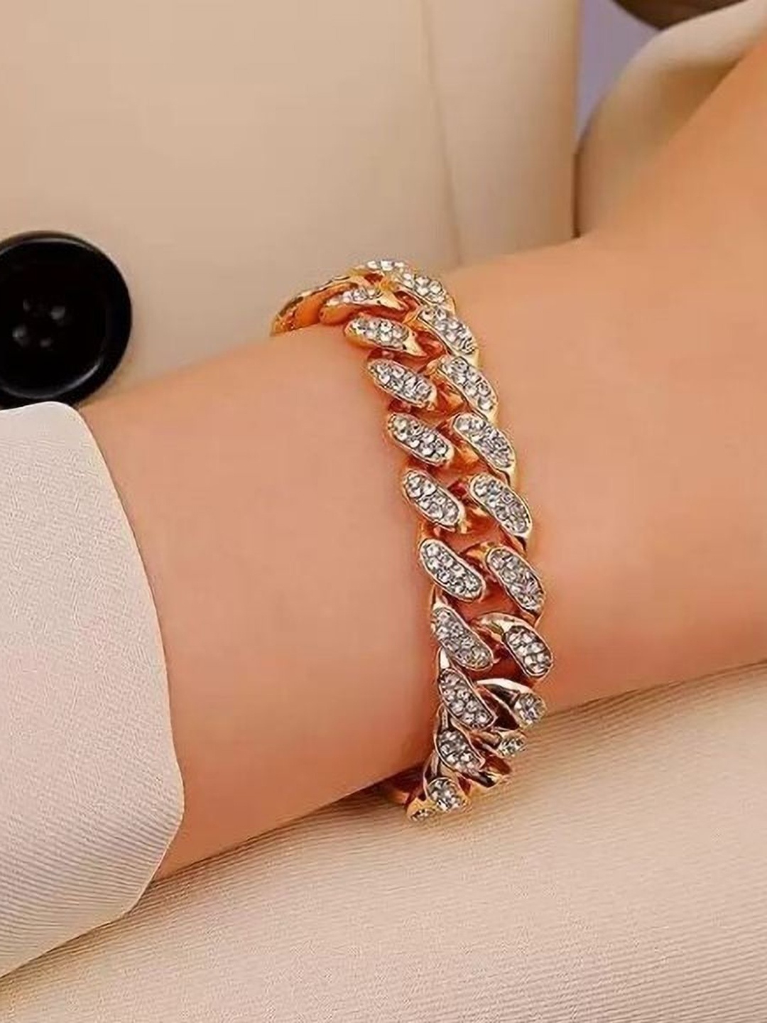 

V FASHION JEWELLERY Women Gold-Plated Wraparound Bracelet