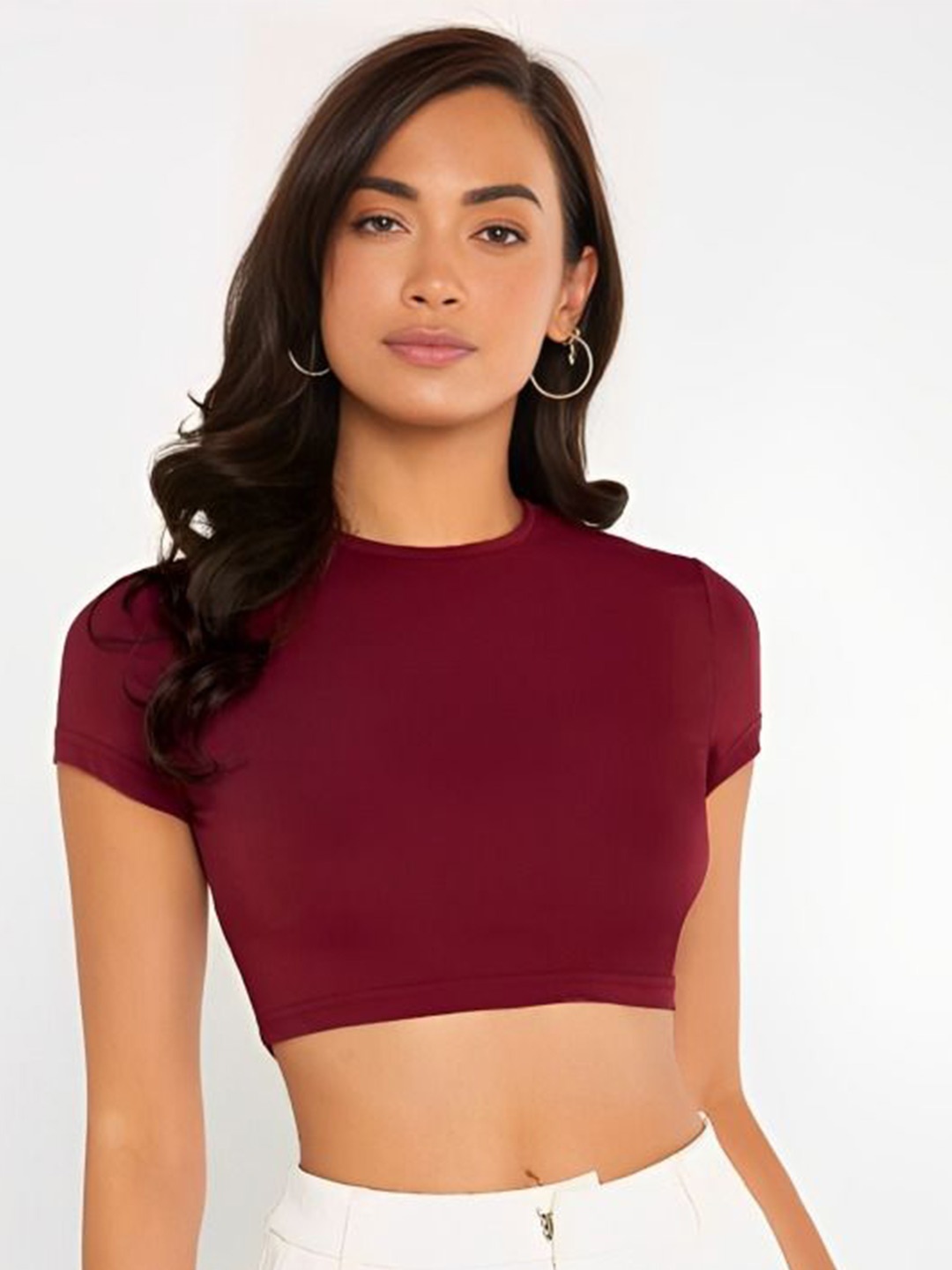 

sollobell Cotton Crop Top, Maroon