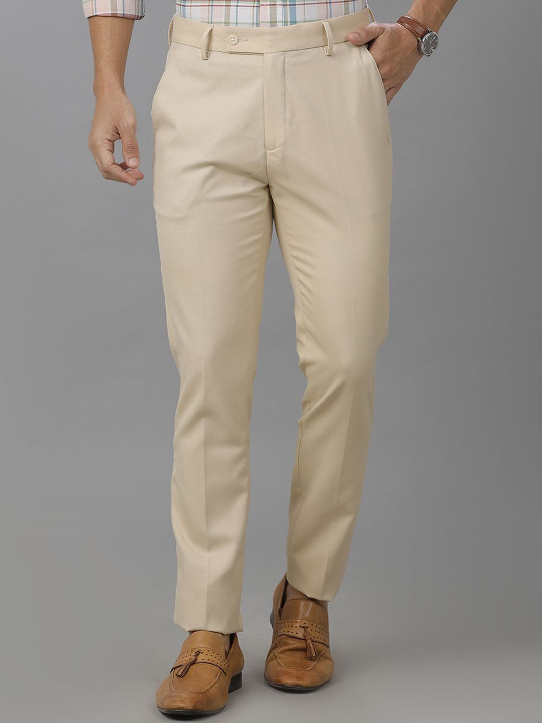 

Double Two Men Slim Fit Trousers, Beige