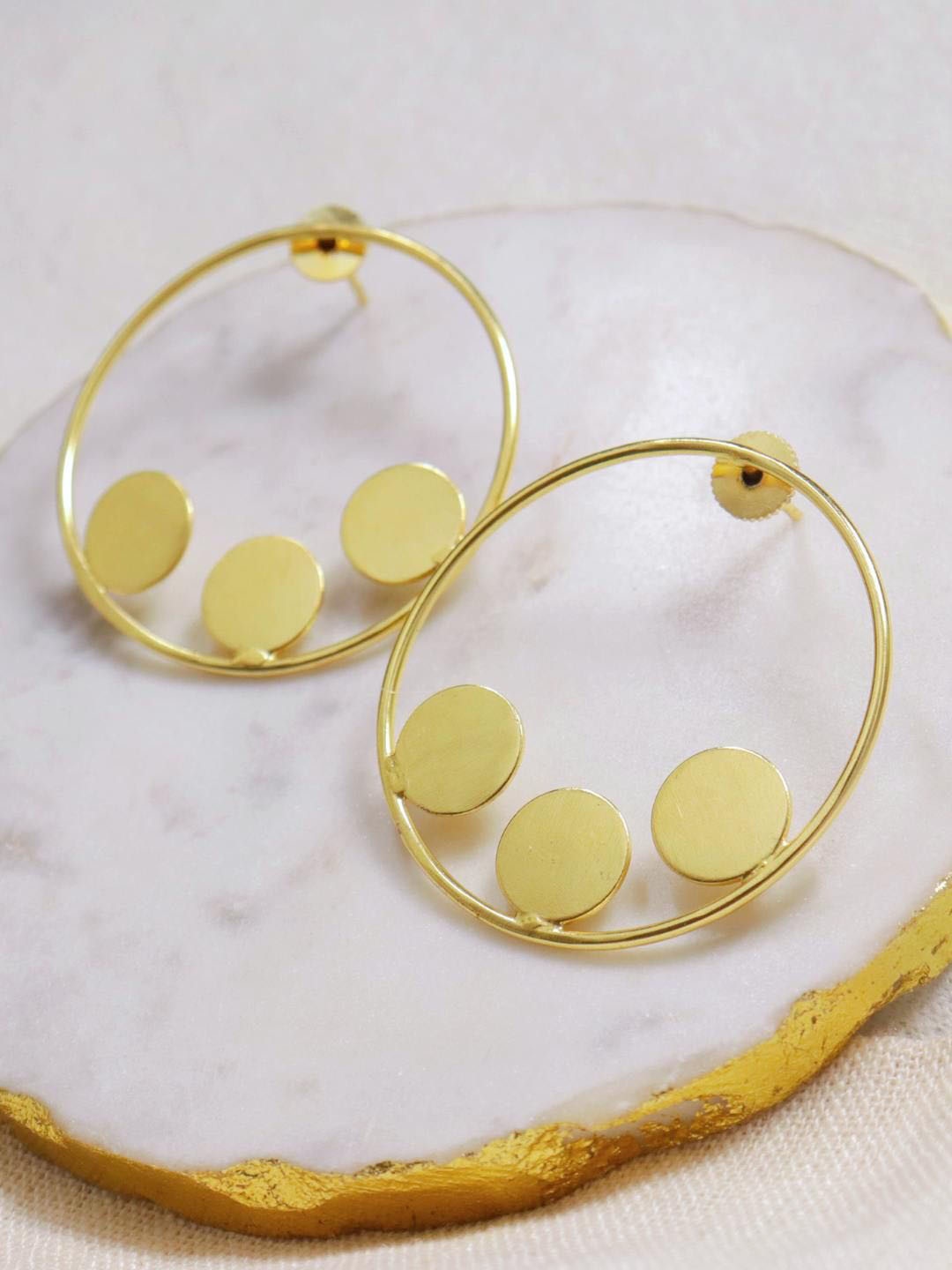 

The Ethereal Store Contemporary Studs Earrings, Gold