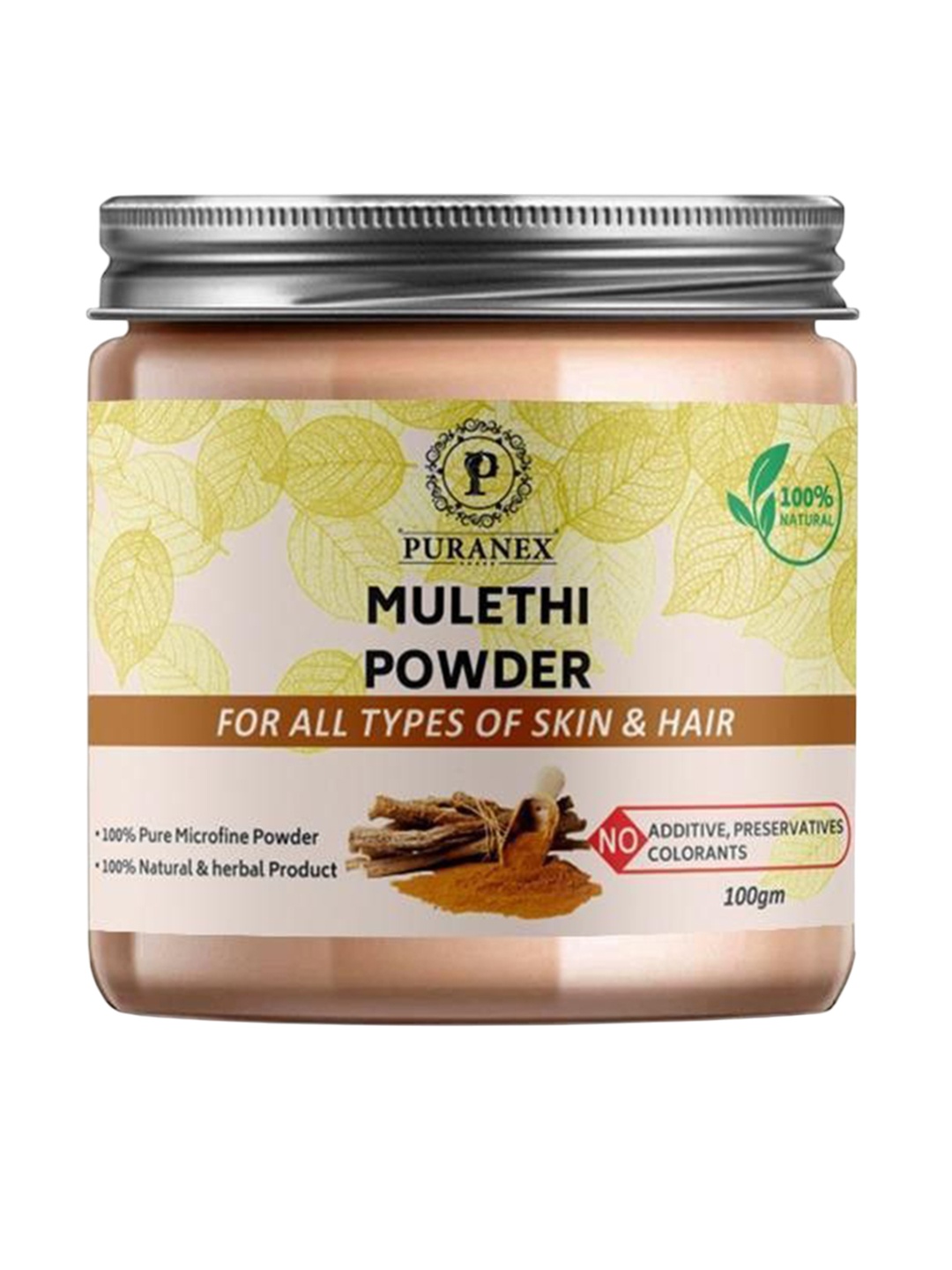 

Puranex 100% Natural & Pure Mulethi Powder - 100 gm, White