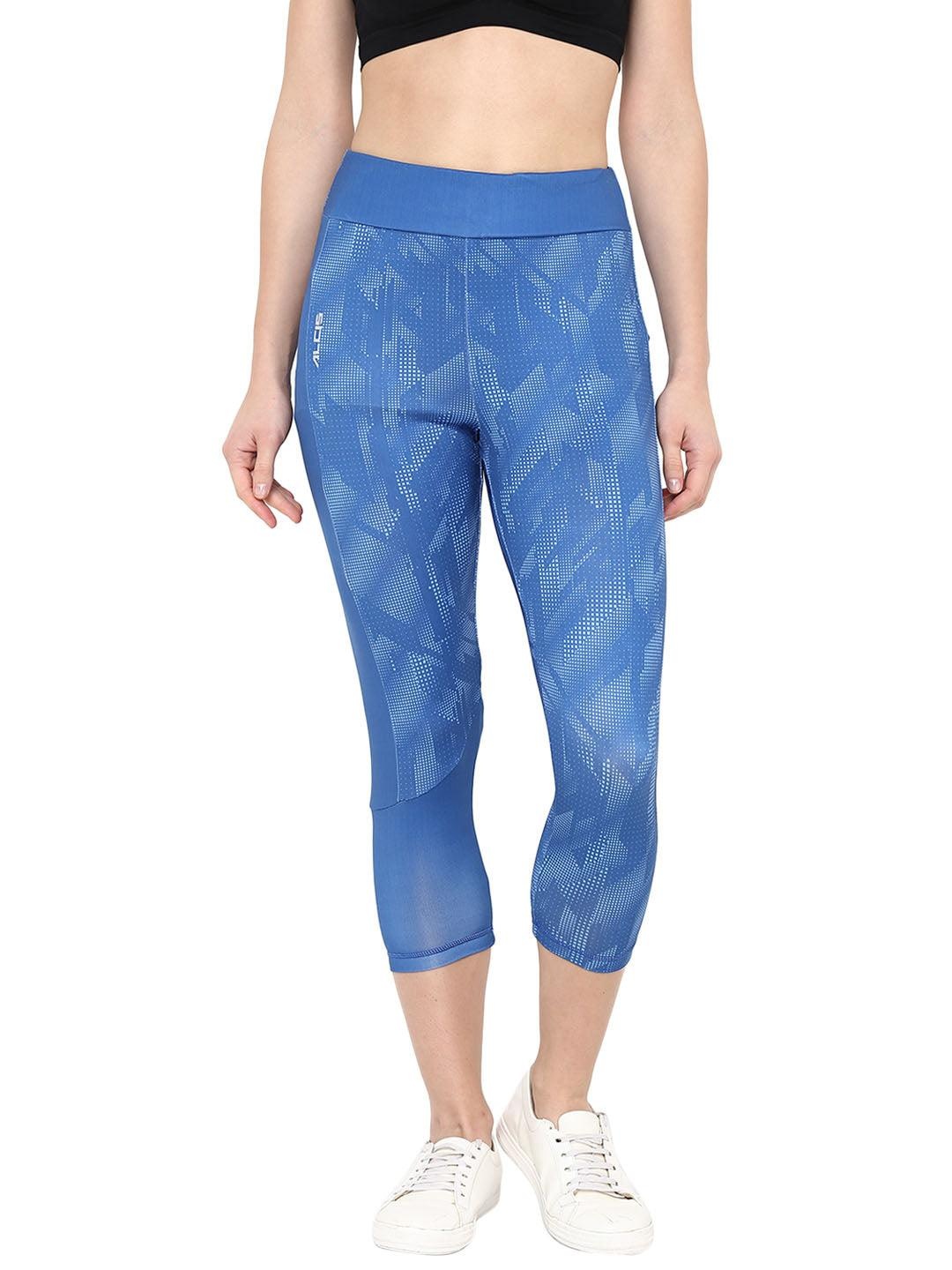 

Alcis Women Printed Tights, Navy blue
