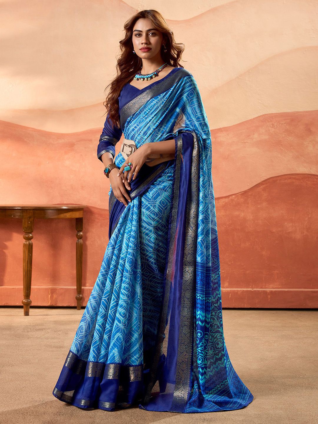 

Panzora Zari Saree, Blue