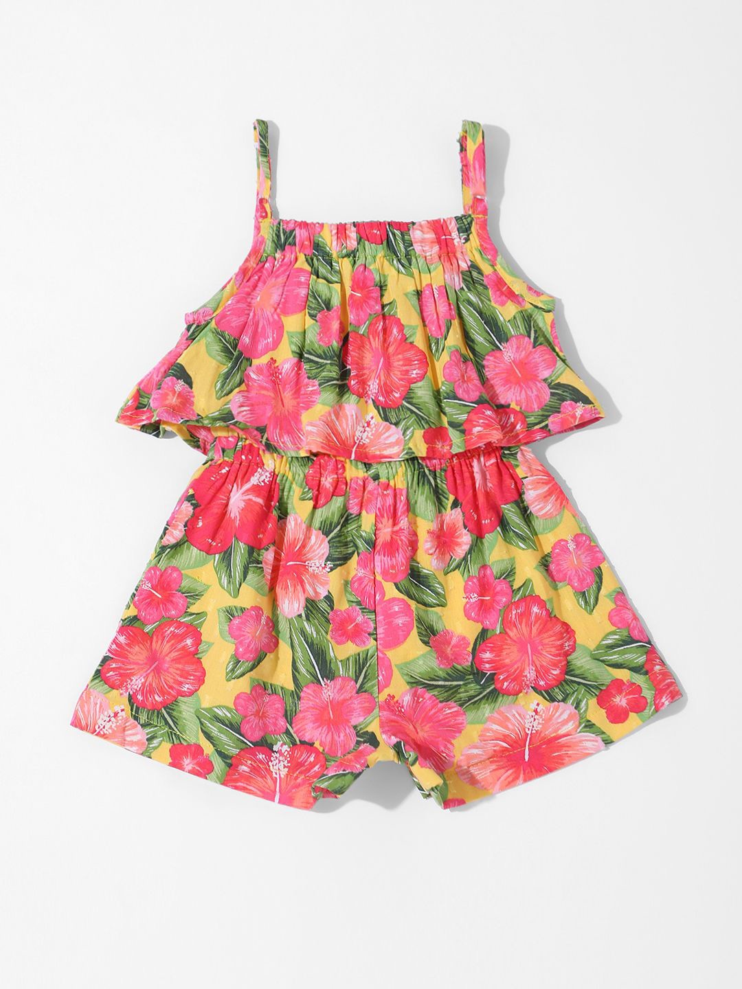 

Nauti Nati Girls Printed with Layered Jumpsuit, Pink
