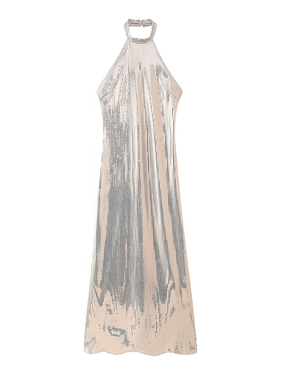 

LULU & SKY Halter Neck Maxi Dress, Gold
