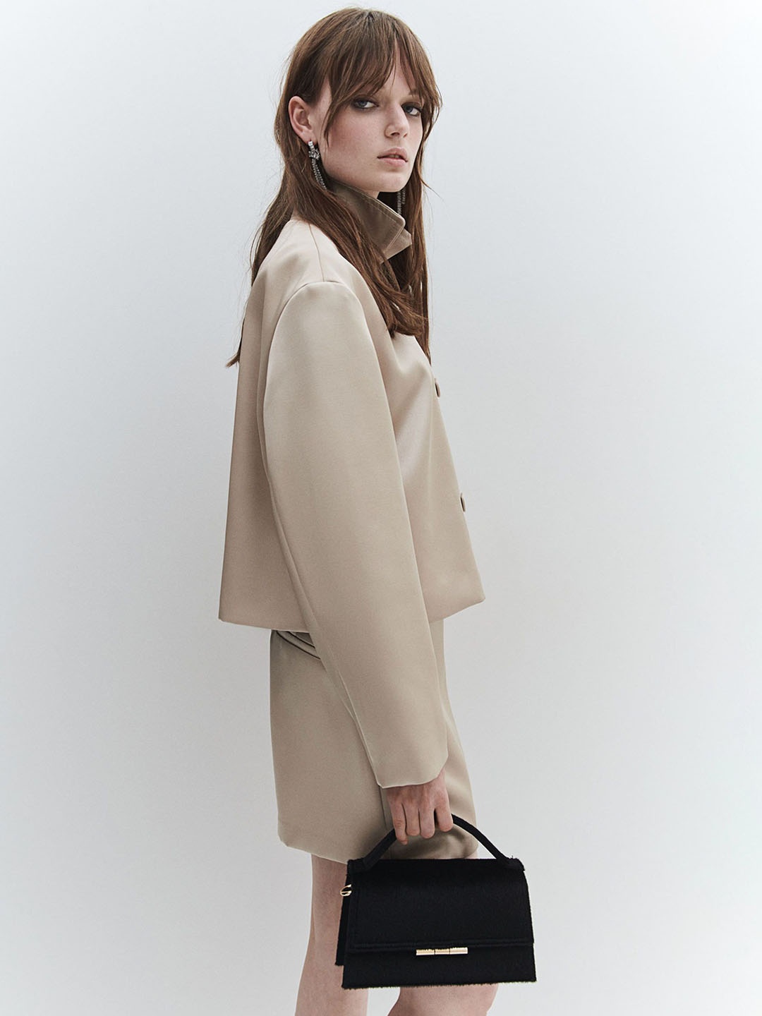 

H&M Double-Breasted Jacket, Beige
