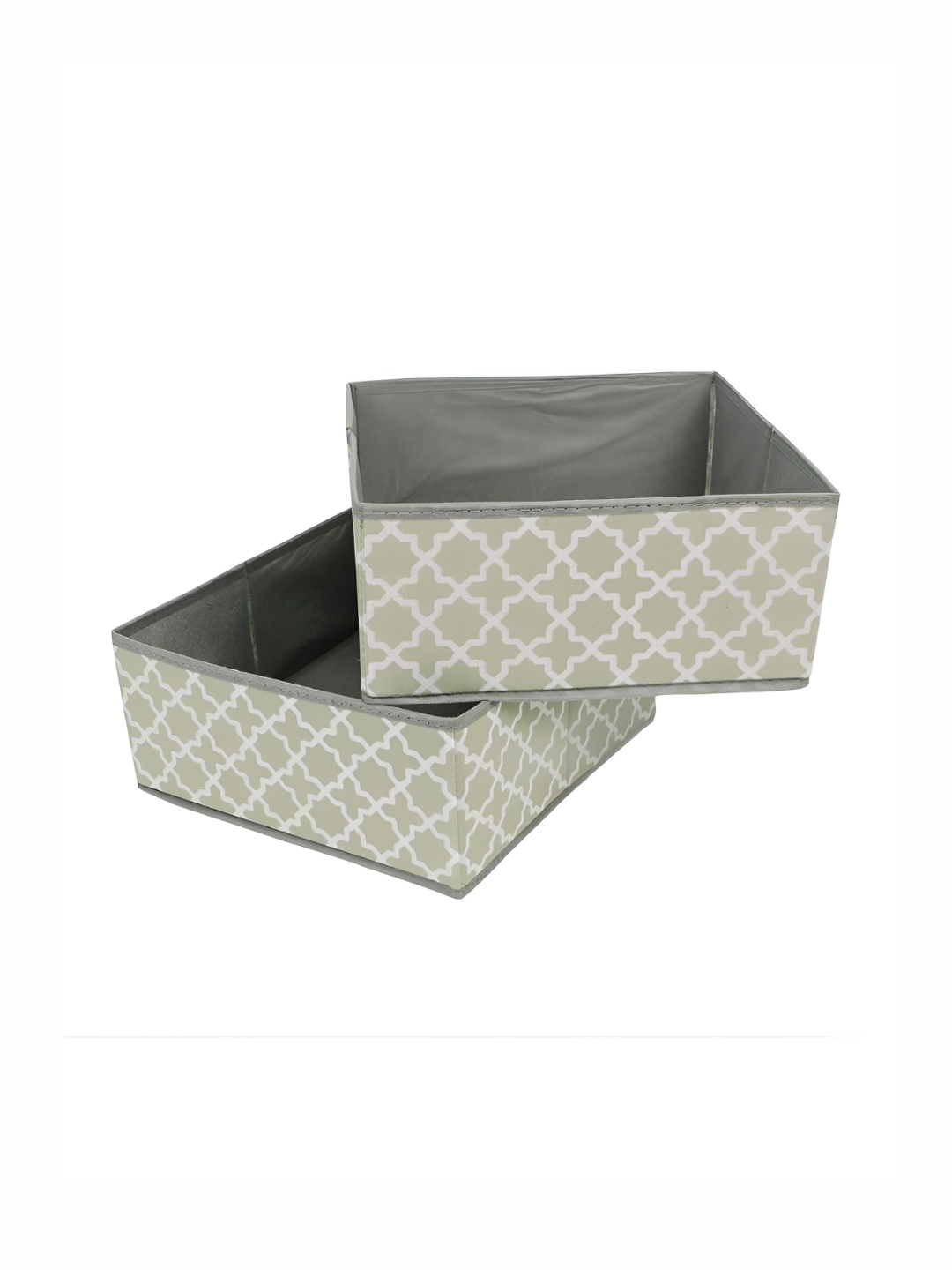 

HOKIPO Grey & White 2 Pieces Foldable Storage Regular Multi-Utility Organisers