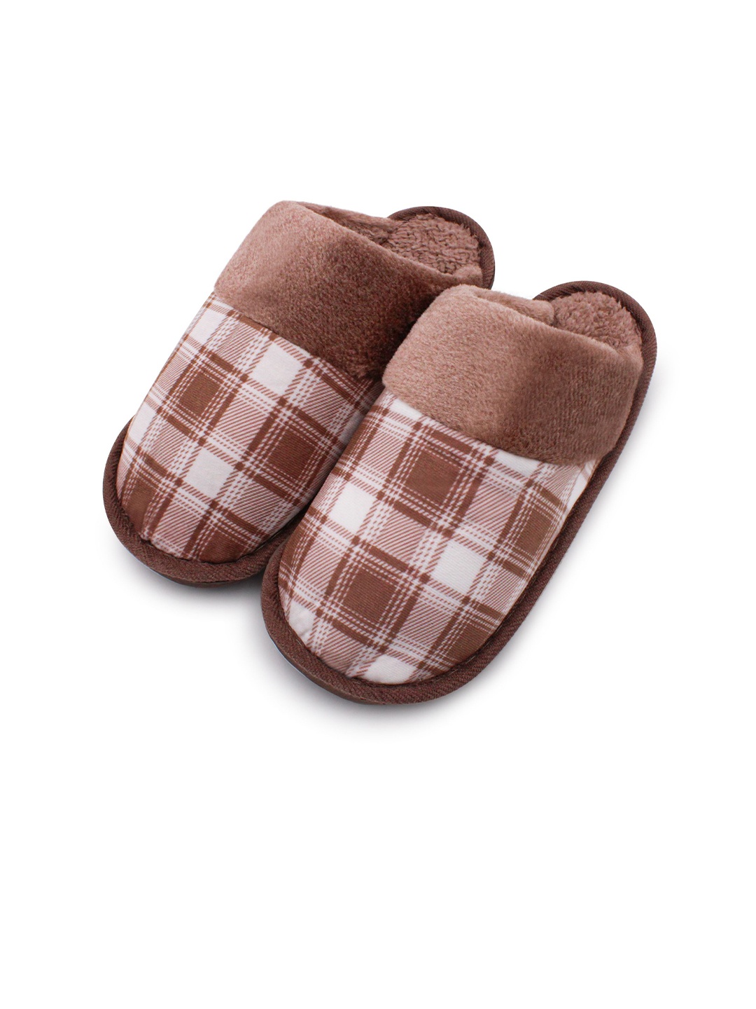 

JENNA Men Printed Room Slippers, Brown