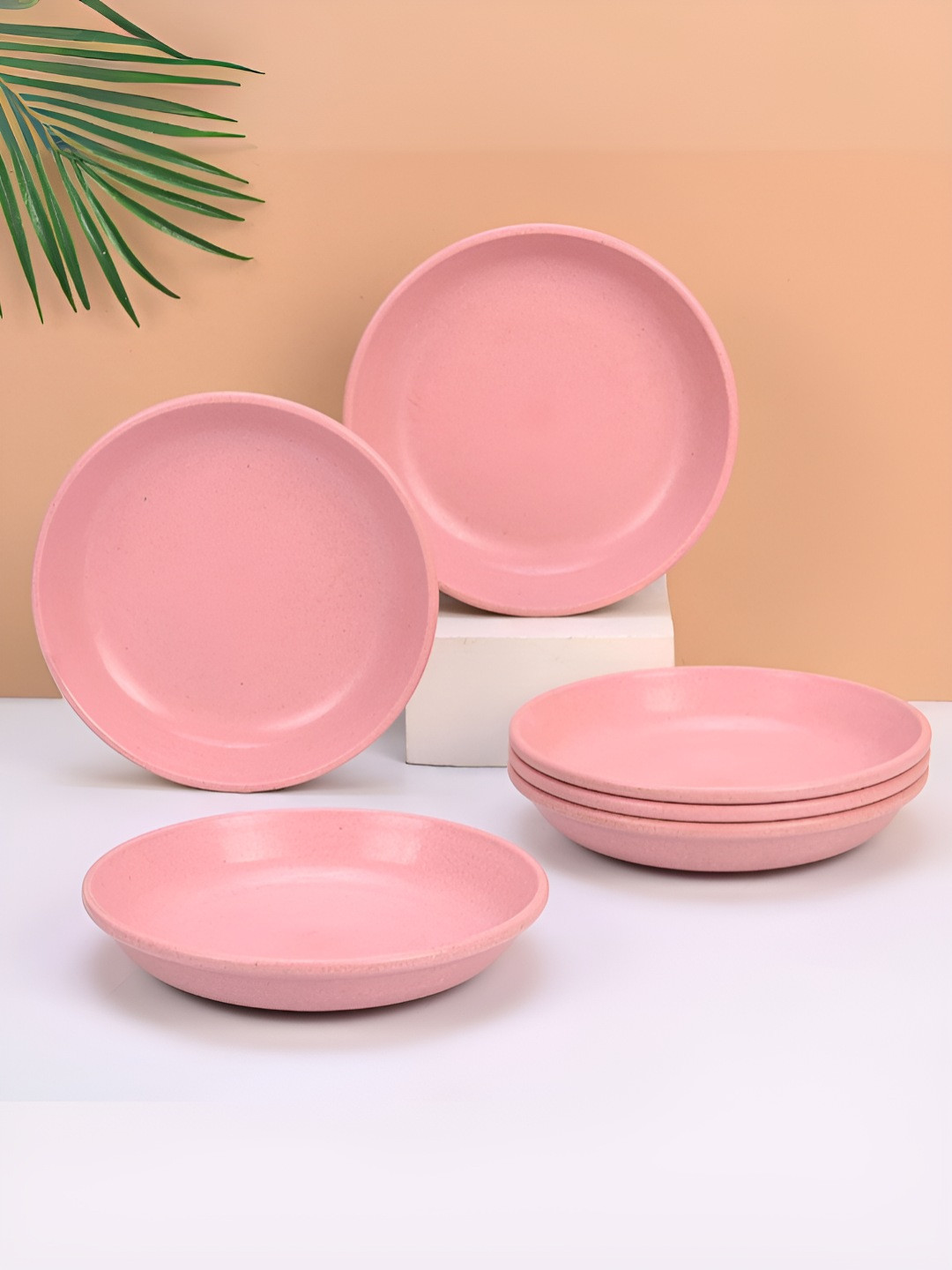 

eha Pink 6 Pieces Dishwasher Safe Plates