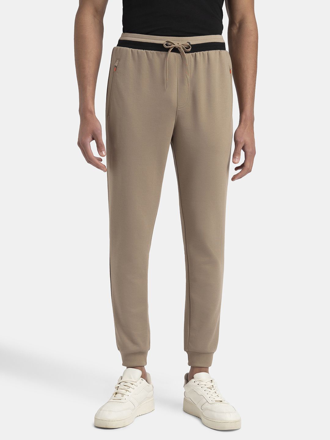 

Jockey Super Combed Cotton Rich Pique Slim Fit Jogger with Zipper Pockets-AM05, Beige