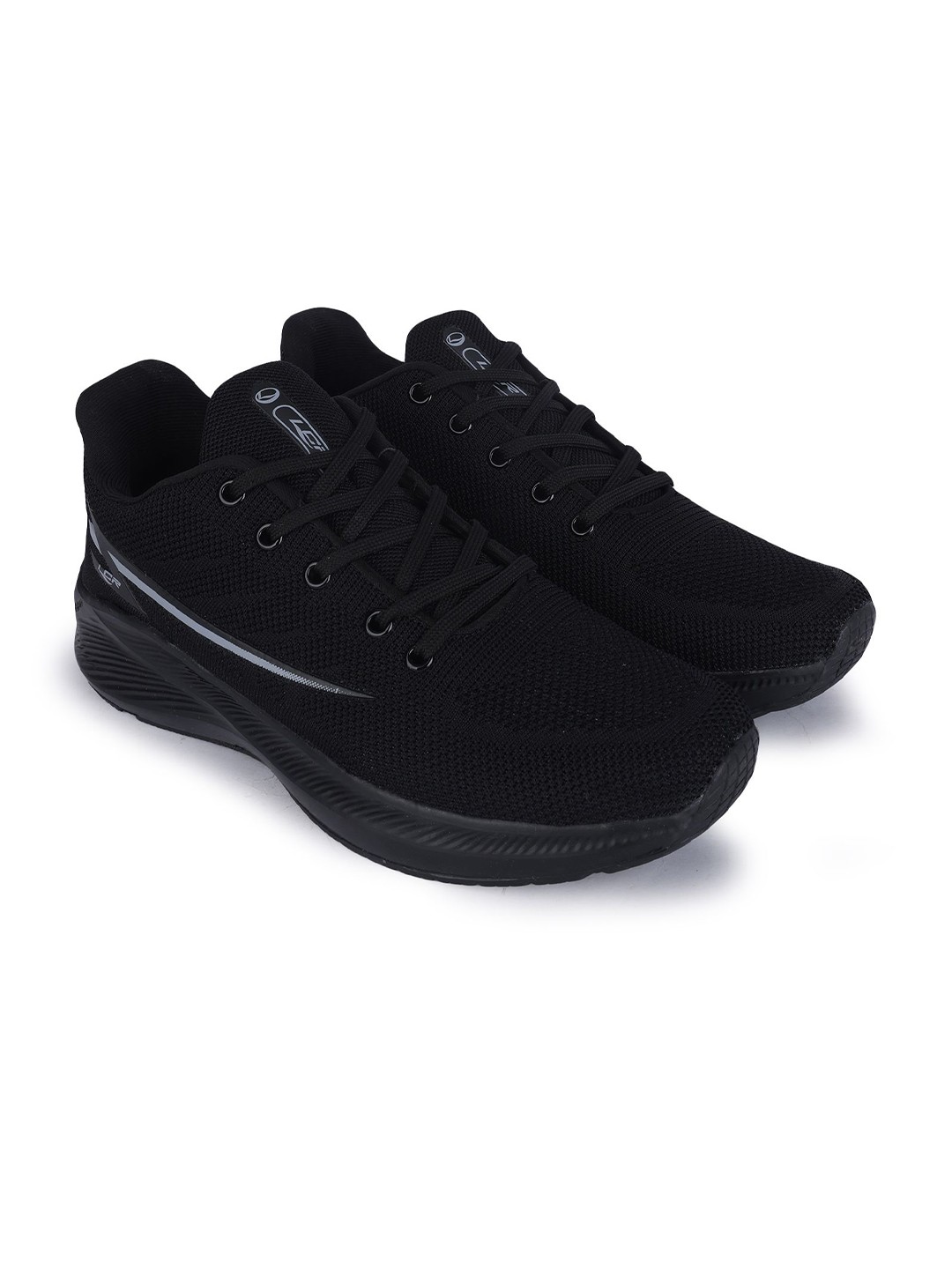 

Lancer Men Textile Lace-Ups Running Sports Shoes, Black