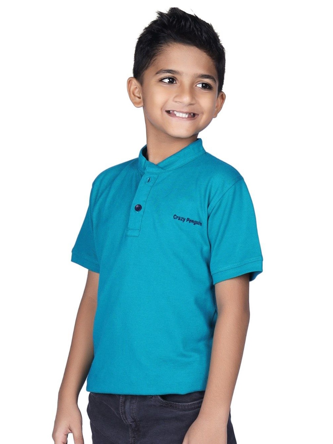 

CRAZYPENGUIN ELITE Boys Polo Collar T-shirt, Blue