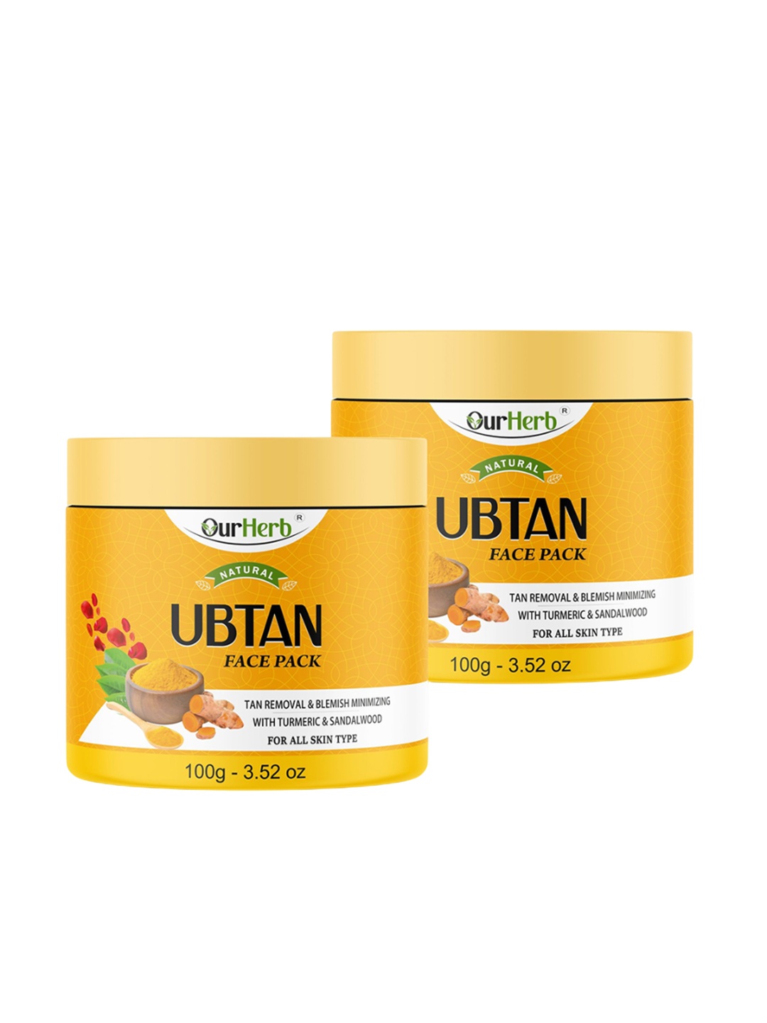 

OurHerb Set Of 2 Ubtan Face Pack - 100 g Each, White