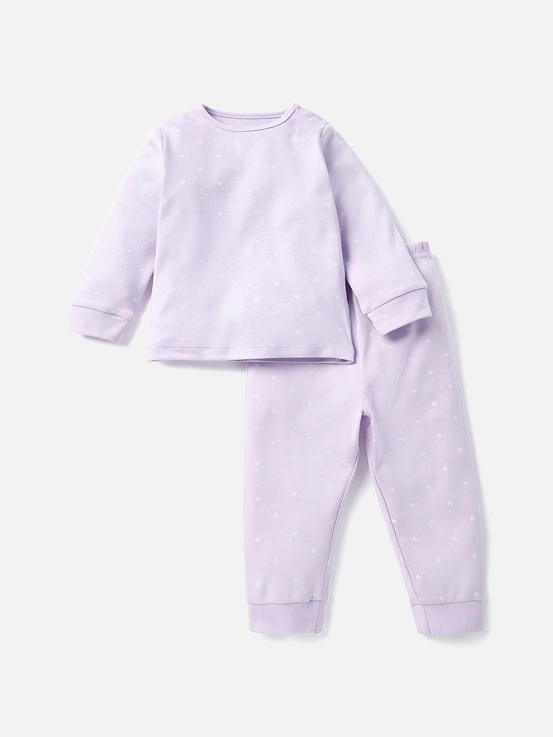 

Juniors by Babyshop Girls Printed T-shirt with Pyjamas, Purple