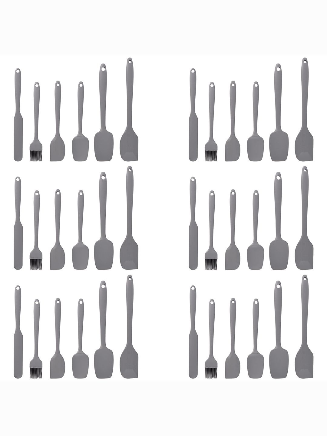 

Kuber Industries Grey 36 Pieces Silicone Nonstick Spatula Set