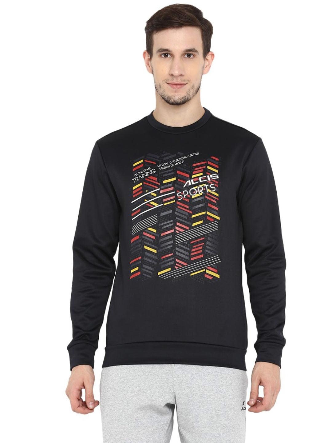 

Alcis Men Printed Sweatshirts, Black
