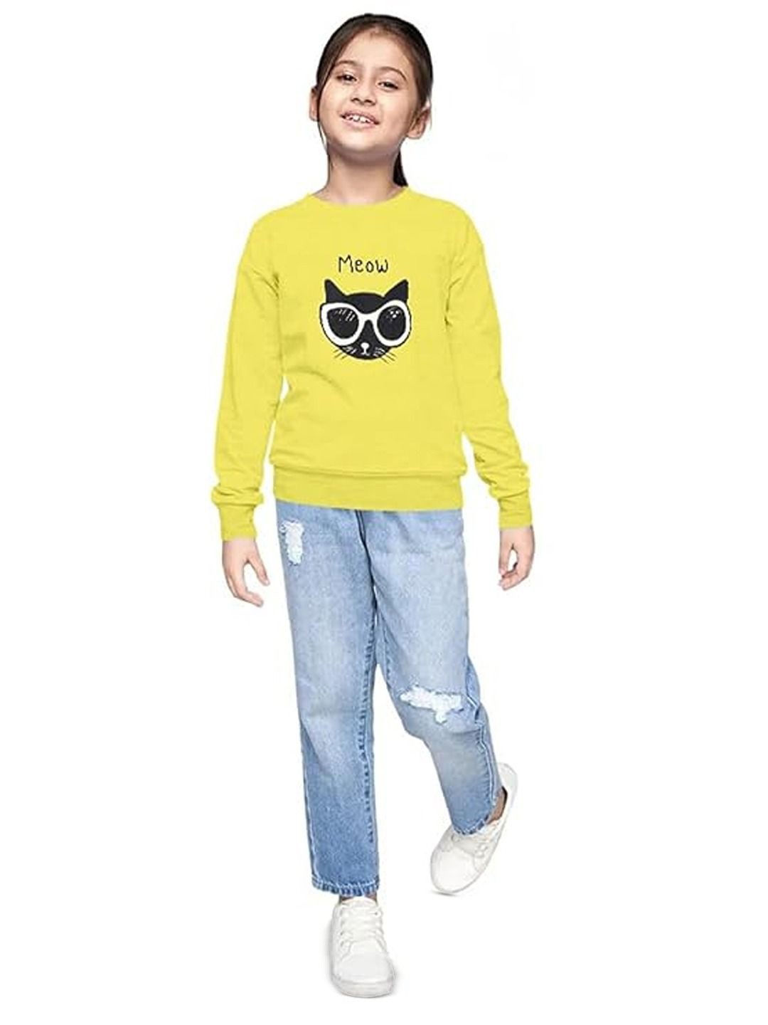 

BAESD Girls Printed Sweatshirt, Yellow