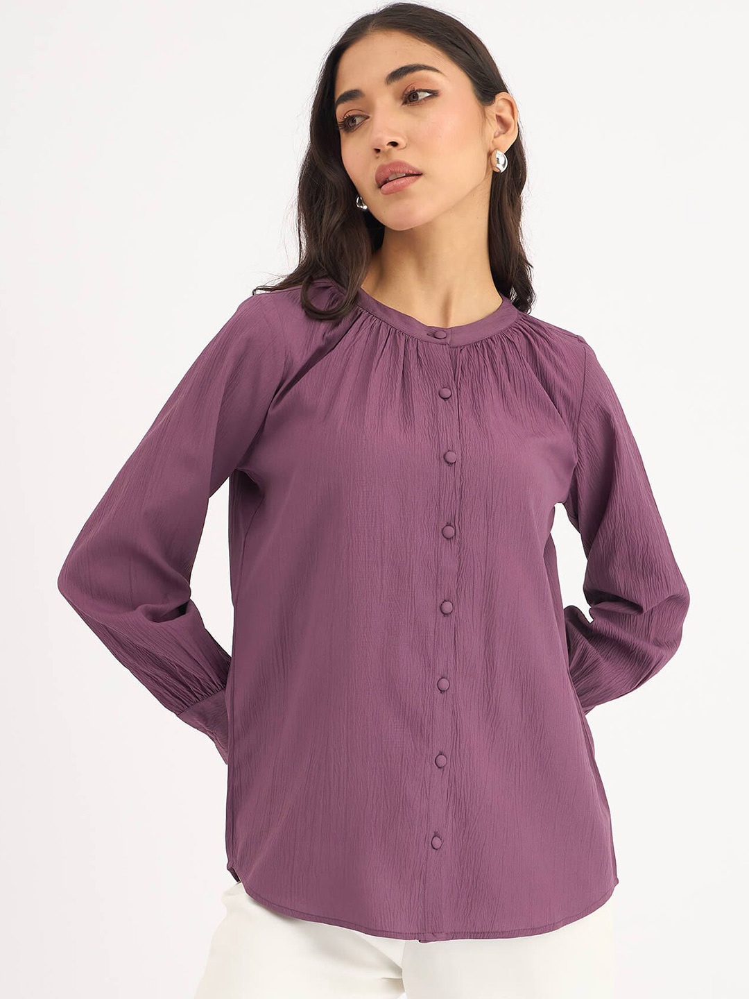 

SALT ATTIRE Women Shirt Style Top, Purple