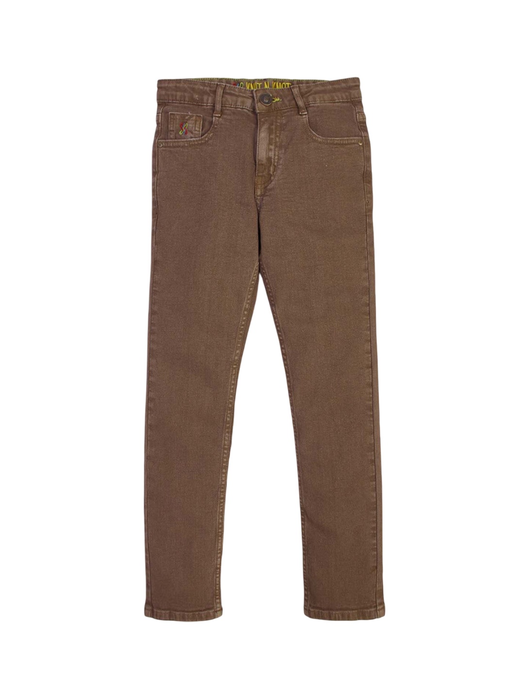 

Knit N Knot Boys Slim Fit Stretchable Jeans, Brown