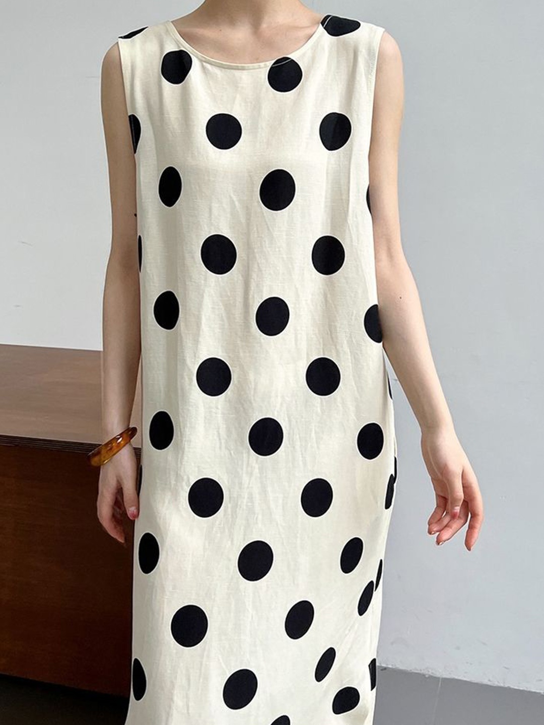 

LULU & SKY Polka Dot Print A-Line Dress, White