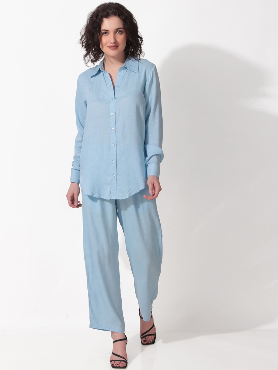 

Seryeon Shirt With Trousers Co-Ords, Blue