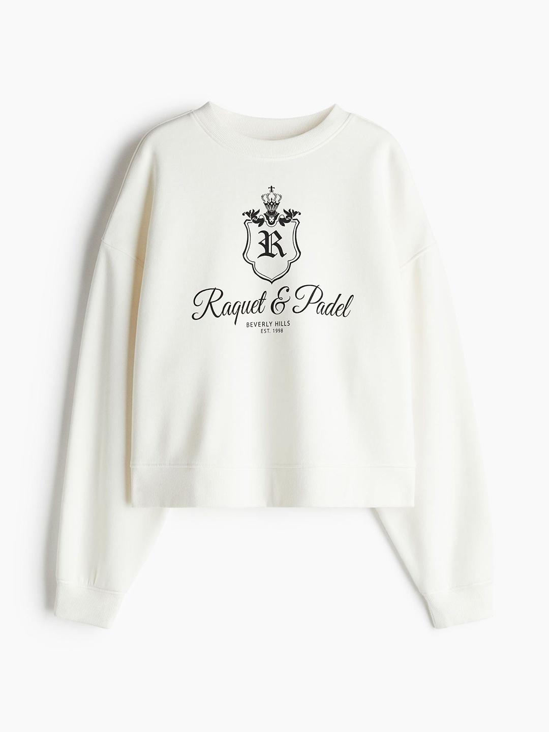 

H&M Printed Sweatshirt, White