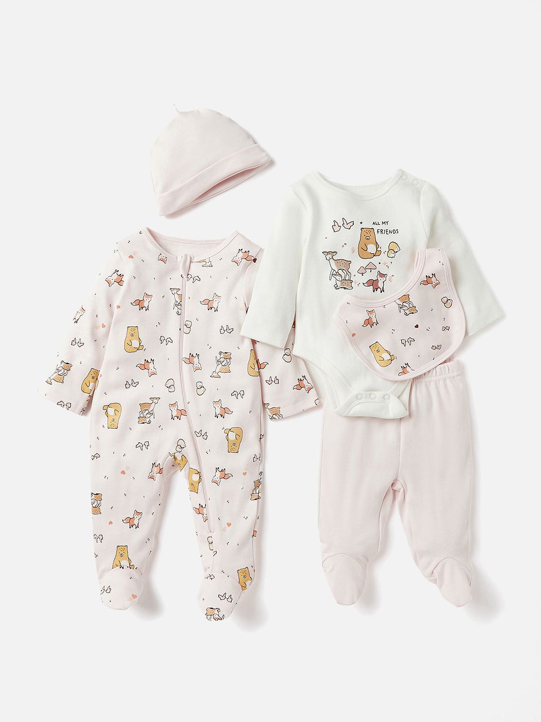 

Juniors by Babyshop Infants 5-Piece Printed Clothing Gift Set, Pink