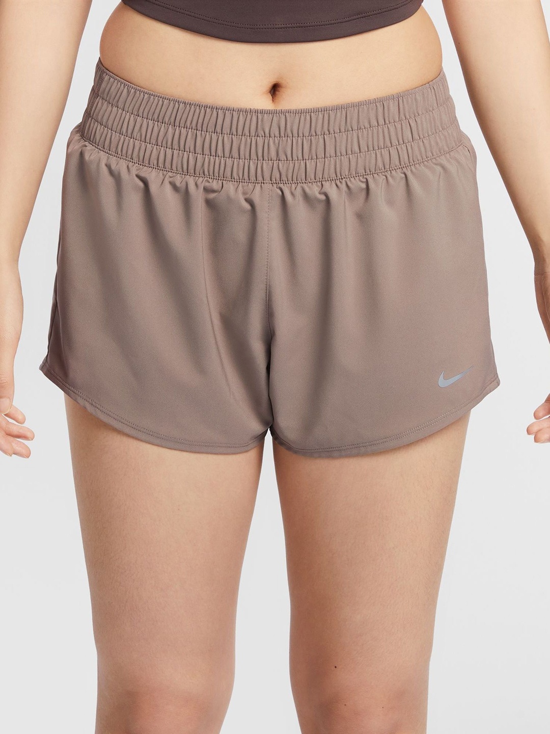 

Nike Dri-FIT One Women's Mid-Rise Brief-Lined Shorts, Brown