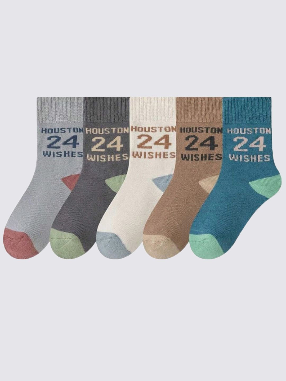 

BAESD Kids Pack Of 5 Patterned Ankle-Length Socks, Grey