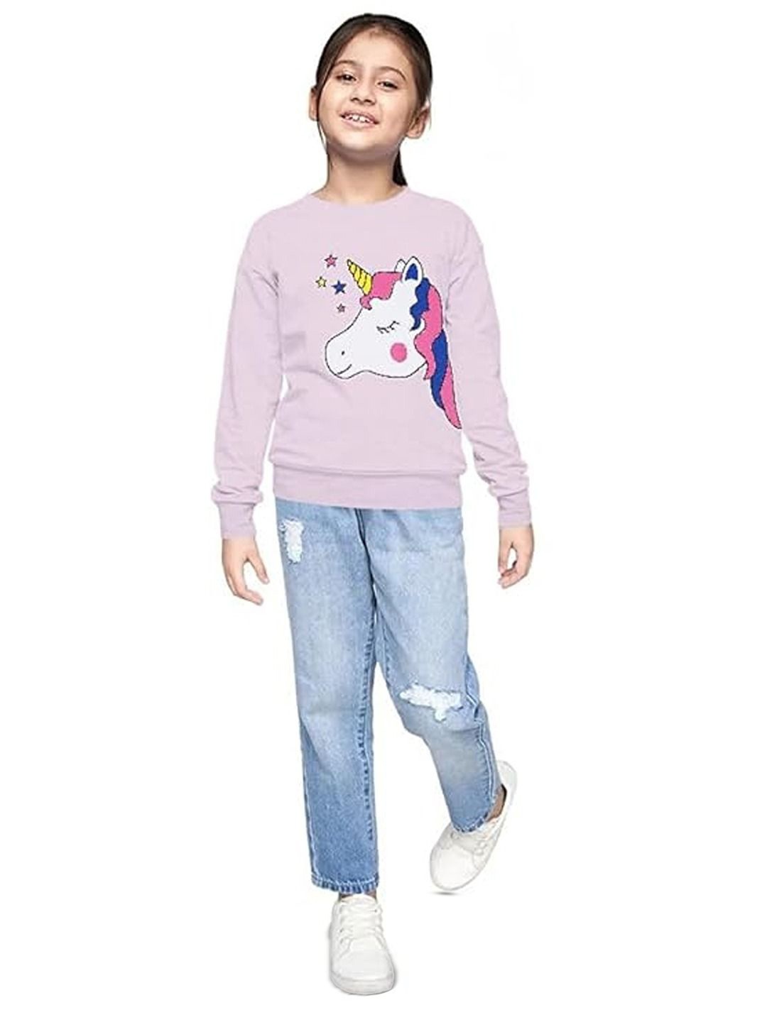 

BAESD Girls Printed Sweatshirt, Pink