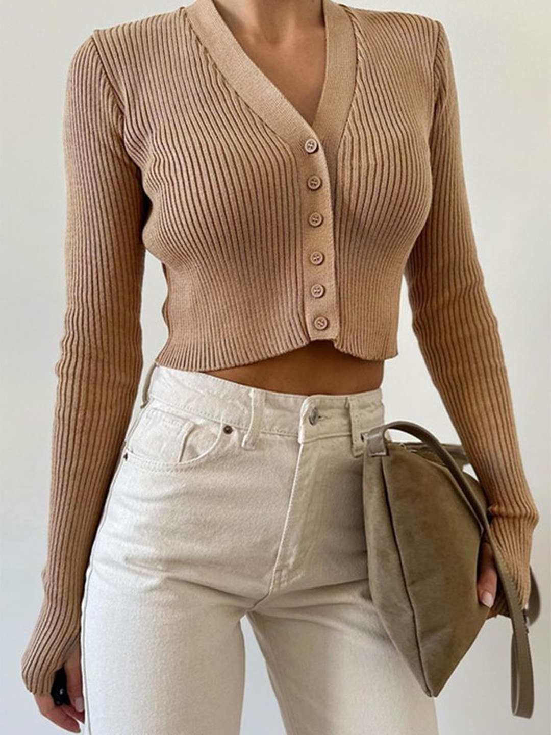 

LULU & SKY Crop Top, Khaki