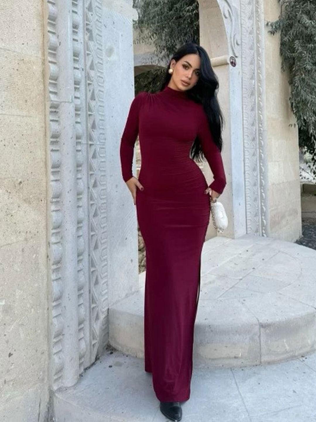 

LULU & SKY Maxi Dress, Burgundy