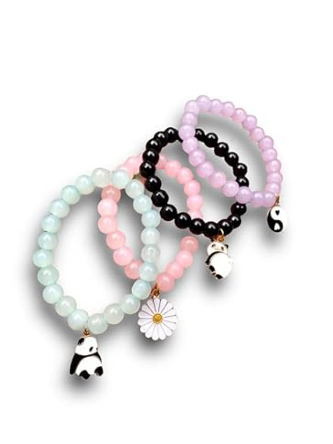 

DN Creation Women Crystals Handcrafted Charm Bracelet, Black