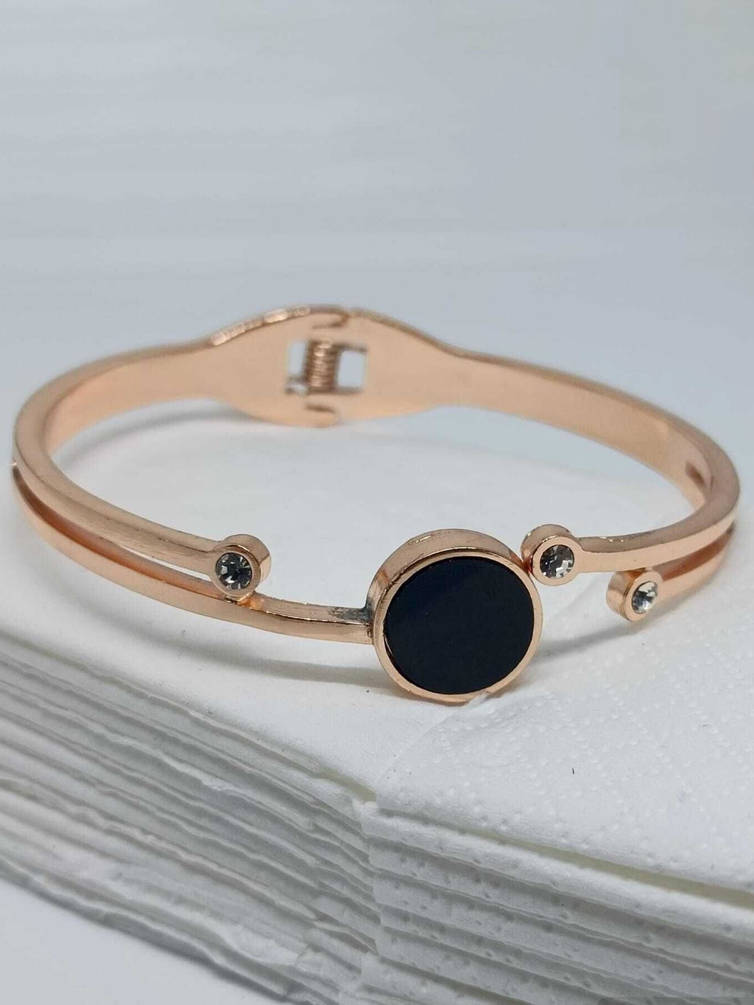 

V FASHION JEWELLERY Rose Gold-Plated Kada Bracelet