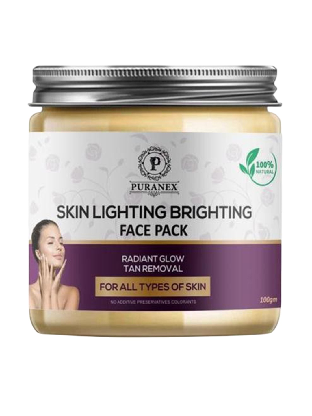 

Puranex 100% Natural & Pure Skin Brighting Face Pack- 100 gm, White
