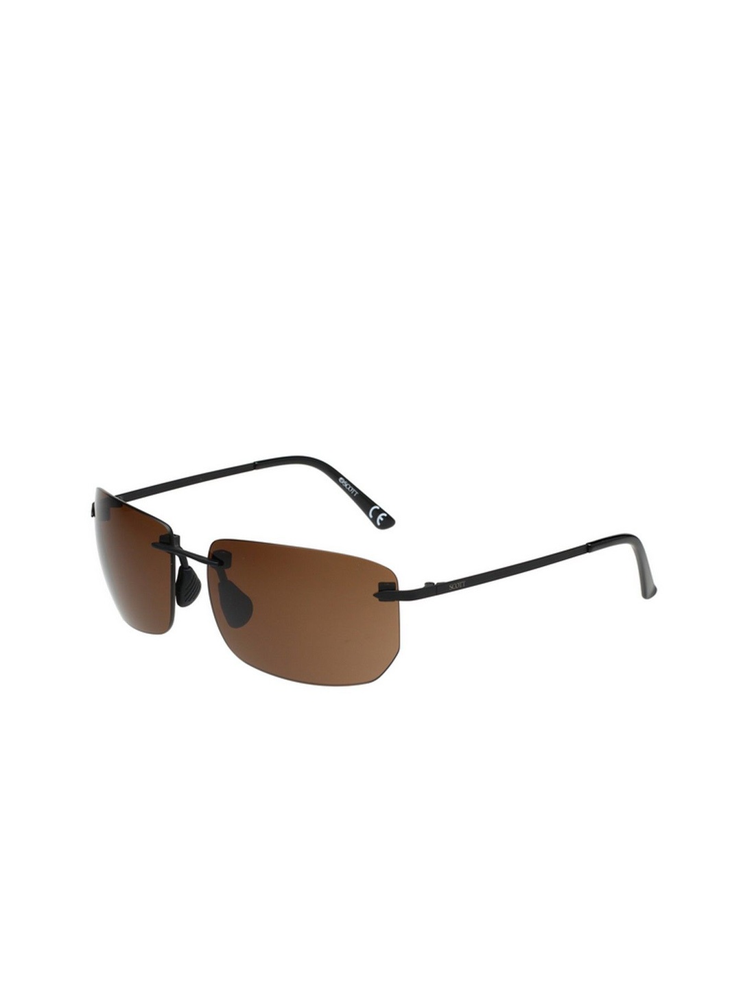 

SCOTT Men Rectangle Sunglasses with UV Protected Lens, Brown