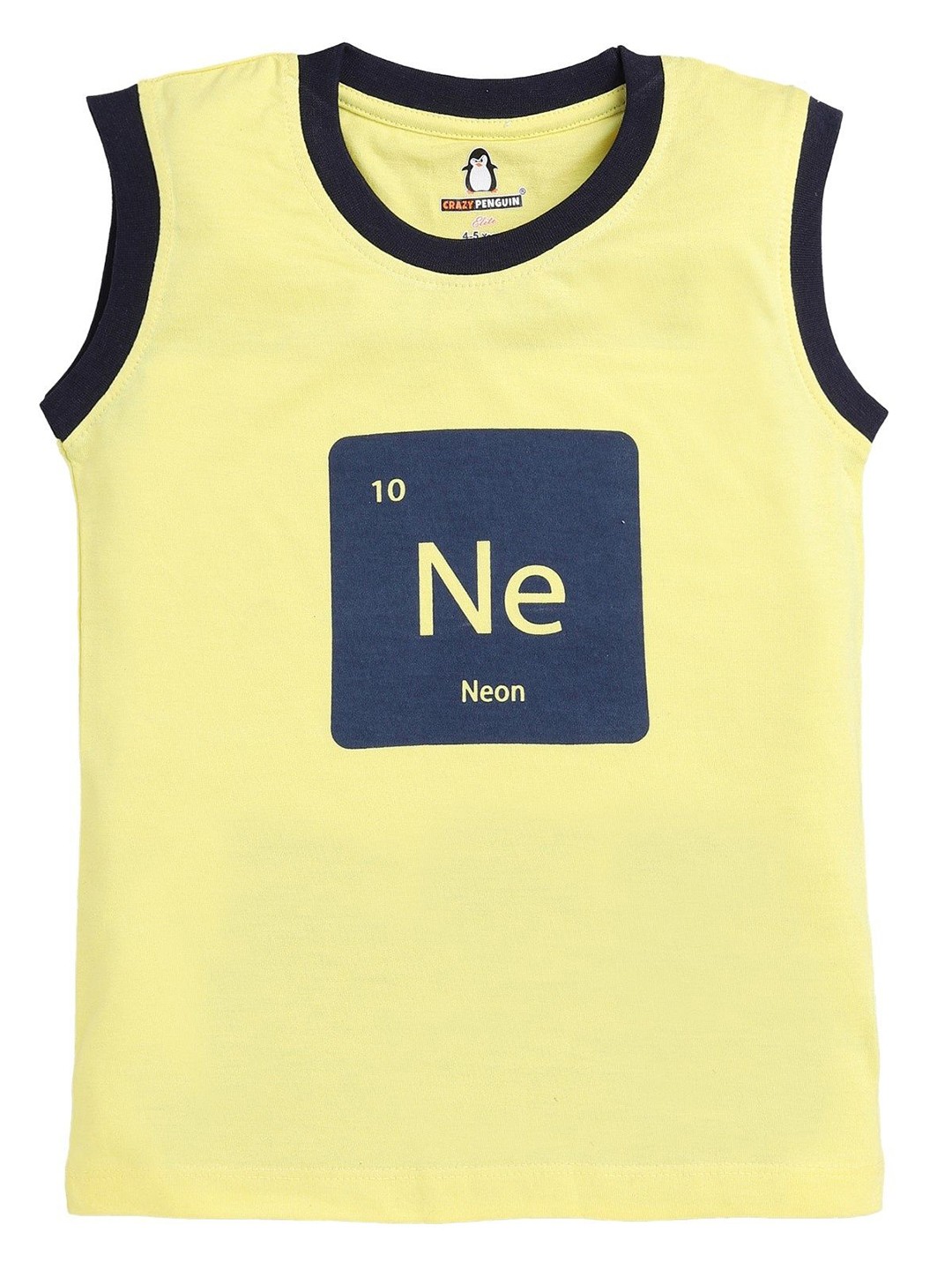 

CRAZYPENGUIN ELITE Boys Typography Printed Round Neck Cotton T-shirt, Yellow